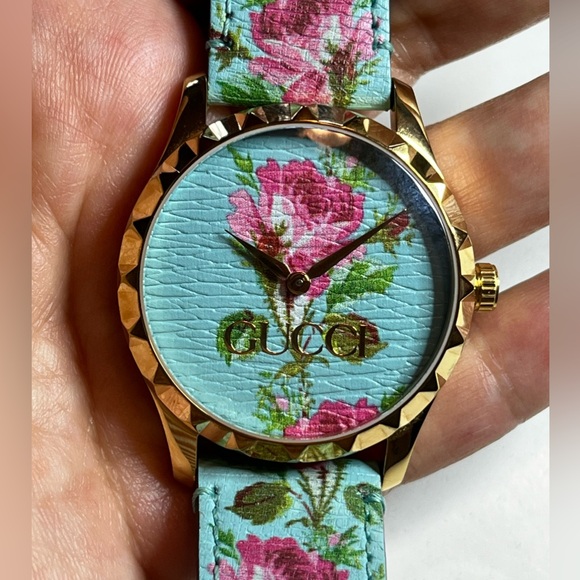 GUCCI YA1264085 G-Timeless “AQUA FLORA” Ladies Watch - Picture 4 of 16